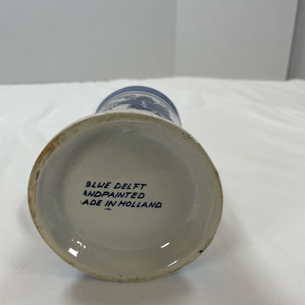 Blue Delft Heineken Beer Stein Mug Hand Painted Blue White Holland 5" Vintage - Picture 2 of 6